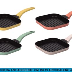 BISTECCHIERA ANTIADERENTE CM.19X19 ARCOBALENO 4 COLORI