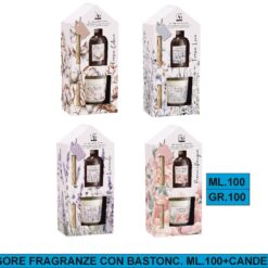 DIFFUSORE FRAGRANZE CON BASTONC. ML.100+CANDELA GR.100
