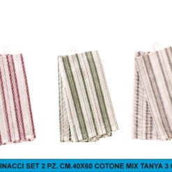 STROFINACCI SET 2 PZ. CM.40X60 COTONE MIX TANYA 3 COLORI