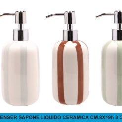 DISPENSER SAPONE LIQUIDO CERAMICA CM.8X19h 3 COLORI