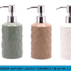 DISPENSER SAPONE LIQUIDO CERAMICA CM.8X18h 3 COLORI