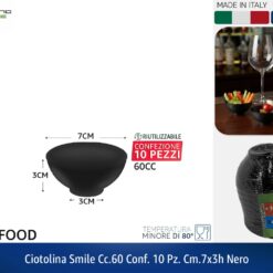 CIOTOLINA SMILE CC.60 CONF. 10 PZ. CM.7X3h NERO