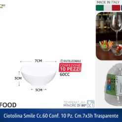 CIOTOLINA SMILE CC.60 CONF. 10 PZ. CM.7X3h TRASPARENTE