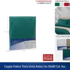 COPPIA FEDERE TINTA UNITA ANTEA CM.50X80 COL. ASS.