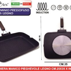 BISTECCHIERA GRILL CM.25X35 MAN. PIEGHEVOLE X INDUZIONE