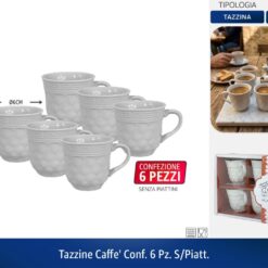 TAZZINE CAFFE' CONF. 6 PZ. S/PIATT.