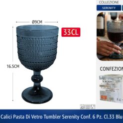 CALICI PASTA DI VETRO TUMBLER SERENITY CONF. 6 PZ. CL.33 BLU