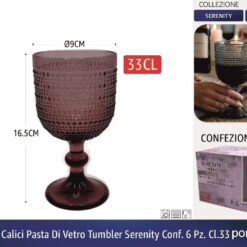 CALICI PASTA DI VETRO TUMBLER SERENITY CONF. 6 PZ. CL.33 PORPORA