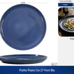PIATTO PIANO CM.27 FONT BLU