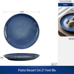 PIATTO DESSERT CM.21 FONT BLU