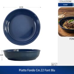 PIATTO FONDO CM.22 FONT BLU