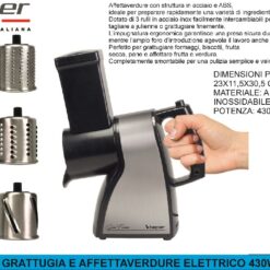 GRATTUGIA E AFFETTAVERDURE ELETTRICO 430W