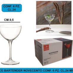 CALICE BARTENDER NOVECENTO CONF. 6 PZ. CL.24 MARTINI