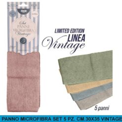 PANNO MICROFIBRA SET 5 PZ. CM.30X35 VINTAGE