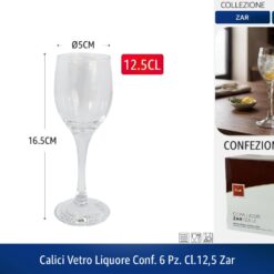 CALICI VETRO LIQUORE CONF. 6 PZ. CL.12,5 ZAR