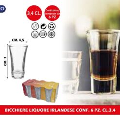 BICCHIERINO LIQUORE CONF. 6 PZ. CL.3,4 IRLANDESE