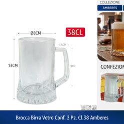 BROCCA BIRRA VETRO CONF. 2 PZ. CL.38 AMBERES