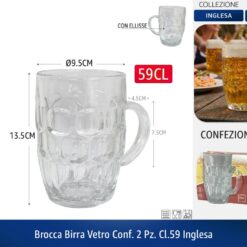BROCCA BIRRA VETRO CONF. 2 PZ. CL.29 INGLESA