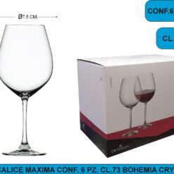 CALICE MAXIMA CONF. 6 PZ. CL.73 BOHEMIA CRYSTAL