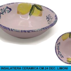 INSALATIERA CERAMICA CM.24 DEC. LIMONI