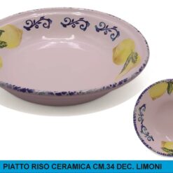 PIATTO RISO CERAMICA CM.34 DEC. LIMONI