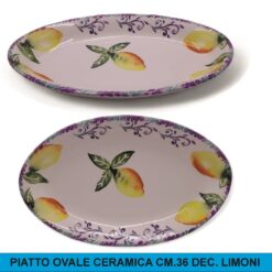 PIATTO OVALE CERAMICA CM.36 DEC. LIMONI