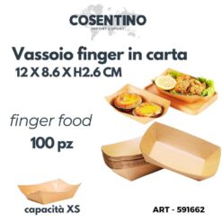 VASSOIO FINGER FOOD IN CARTA XS SET 100 PZ. CM.12X8,6X2,6h