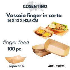 VASSOIO FINGER FOOD IN CARTA XS SET 100 PZ. CM.14X10X3,5h