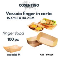 VASSOIO FINGER FOOD IN CARTA M SET 100 PZ. CM.16X11,5X4,2h