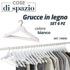 STAMPELLE LEGNO SET 6 PZ. CM.45X1,2X23h BIANCO