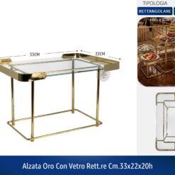 ALZATA ORO CON VETRO RETT.RE CM.33X22X20h