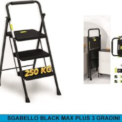 SGABELLO BLACK MAX 3 GRADINI MAX 250 KG.