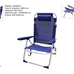 SDRAIO ALLUMINIO DIAM. MM.22 TELO TEXILENE CON CUSCINO BLU SCURO