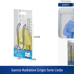 GANCIO RADIATORE GRIGIO SERIE LINDA