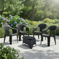 SET 4 POLTRONE GIORGIA + TAVOLINO PETRA