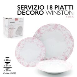 PIATTI SERV. 18 PZ. DEC. WINSTON ROSA