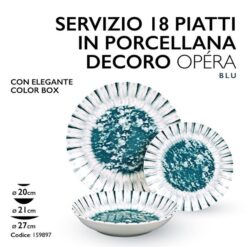 PIATTI SERV. 18 PZ. PORCELLANA DEC. OPERA BLU