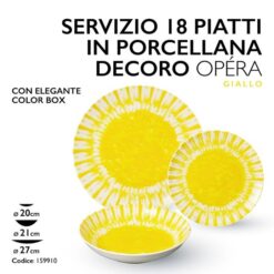 PIATTI SERV. 18 PZ. PORCELLANA DEC. OPERA GIALLO