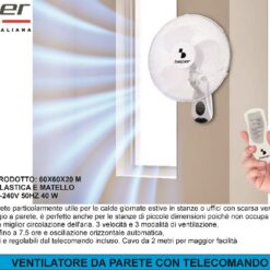 VENTILATORE DA PARETE CON TELECOMANDO