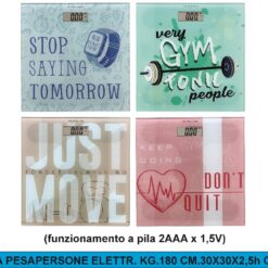 BILANCIA PESAPERSONE ELETTR. KG.180 CM.30X30X2,5h COL. ASS.