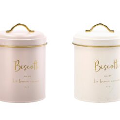 BARATTOLO LATTA BISCOTTI CM.14X20h 2 COLORI