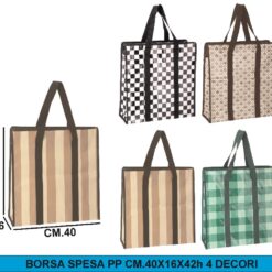 BORSA SPESA PP CM.40X16X42h 4 DECORI