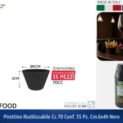 PIROTTINO RIUTILIZZABILE CC.70 CONF. 35 PZ. CM.6X4h NERO