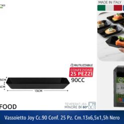 VASSOIETTO JOY CC.90 CONF. 25 PZ. CM.13X6,5X1,5h NERO