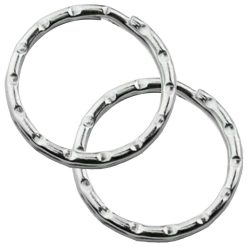 Anelli Portachiavi per Mazzi di Chiavi Anello di Salto Nichelato Goffrato 2 Pz