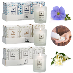 Candela Profumata Grande in Bicchiere Barattolo Ø 5 × 6h cm Fragranze Assortite