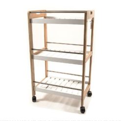 Carrello da Cucina Professionale a 3 Piani in Bamboo Ristorante 45 × 30 × 78h cm