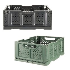 Cassetta in Plastica Multiuso Pieghevole Impilabile Sovrapponibile 40x30x17h cm