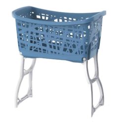 Cesta Bucato con Stand Up Alta con Manici Grande in Plastica Comoda e Delicata