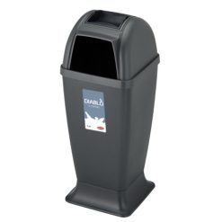 Cestino in Plastica Diablo con Posacenere Antracite Stefanplast Rifiuti Sigari